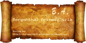 Bergenthal Artemíszia névjegykártya